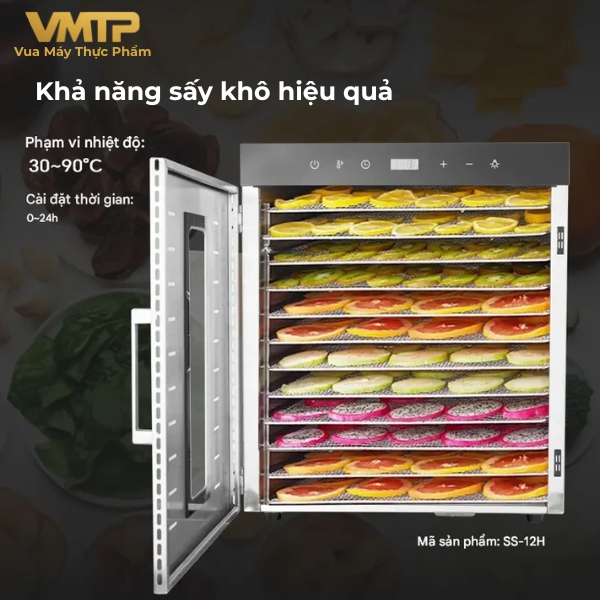 Máy Sấy Thực Phẩm Gia Đình 12 Khay SS-12H