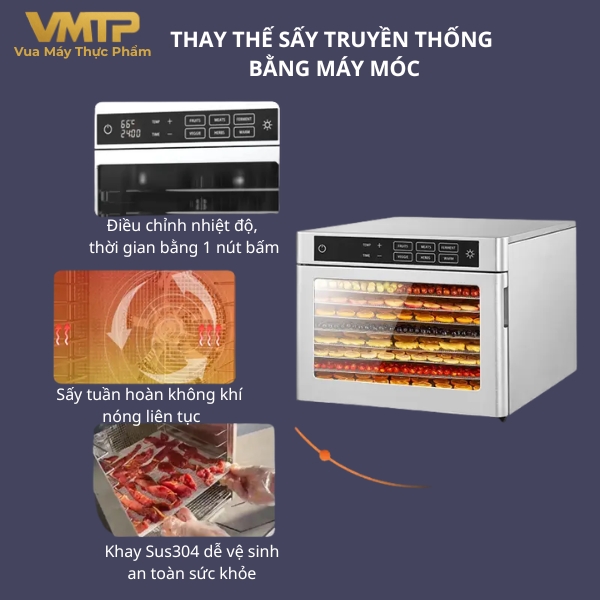Máy Sấy Thực Phẩm Gia Đình 8 Khay SS-08F