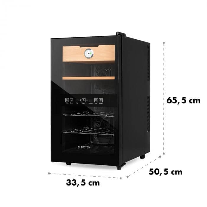 Review tủ đựng rượu vang và cigar Klarstein El Dorado Humidor & Weinkühlschrank