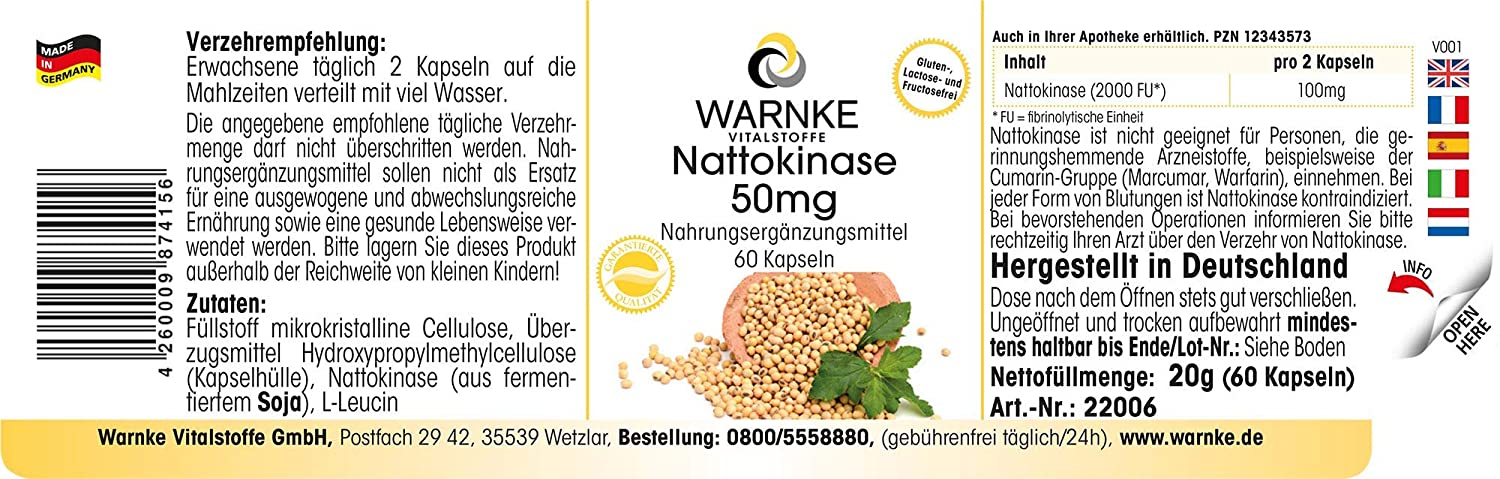 Lưu ý khi sử dụng viên uống hỗ trợ phòng ngừa tai biến mạch máu não Warnke Nattokinase