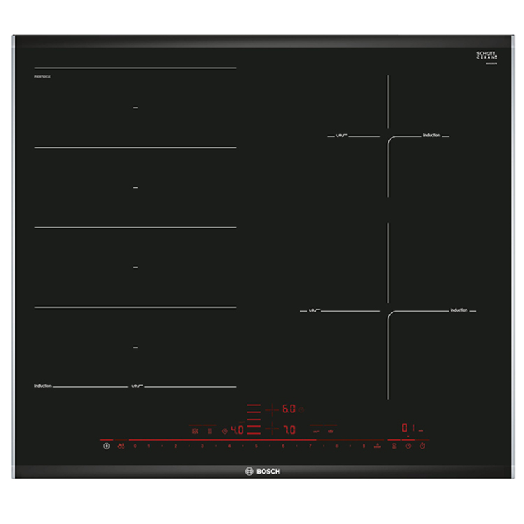 Bếp từ Bosch PXE675DC1E không giới hạn vùng nấu