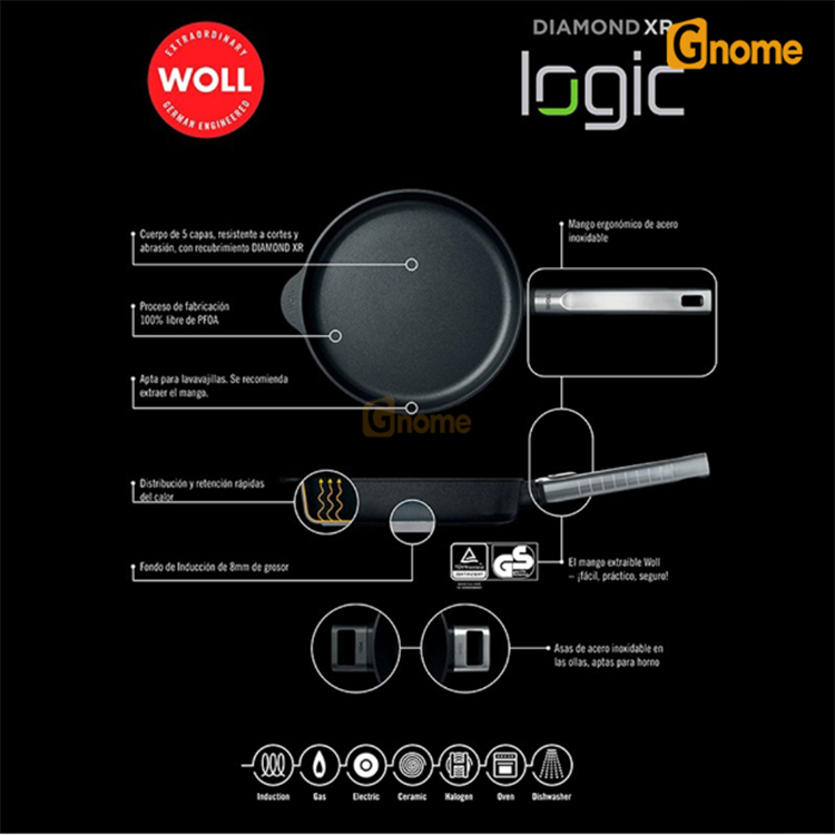 Chảo Woll sâu lòng Diamond XR Logic Fry 28cm [Hàng Đức]