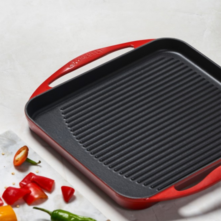 Chảo nướng chữ nhật Le Creuset màu đỏ anh đào 32x22cm [Made in France]