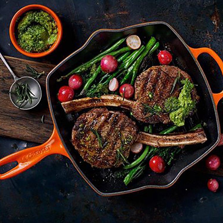 Chảo nướng vuông Le Creuset 26cm Orange [Made in France]