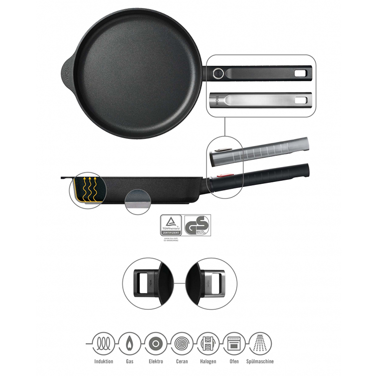 Chảo Woll 1524PLCIB Diamond XR Logic Fry Pans 24cm [Nhập Đức]