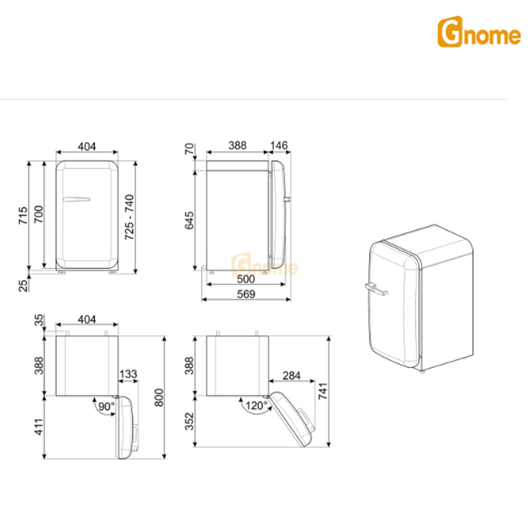 Tủ lạnh Mini SMEG FAB5RRD5 màu đỏ