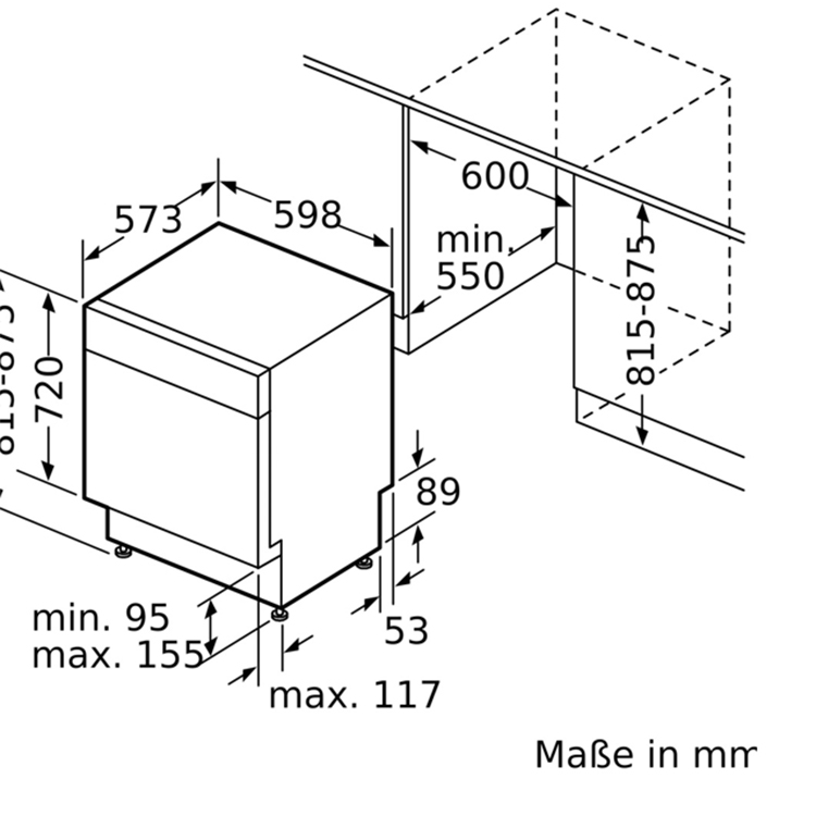 Máy rửa bát bán âm Bosch SMU6ECS57E seri 6