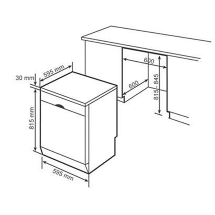  Kích thước lắp đặt Máy rửa bát Bosch SMS46MI07E