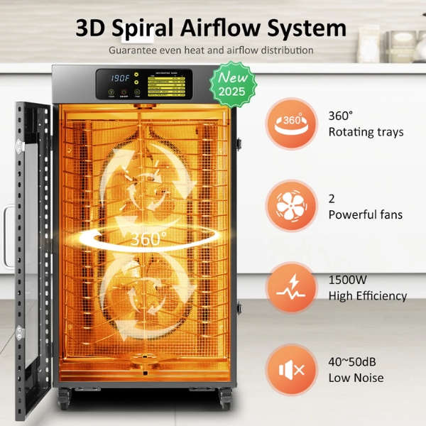 Máy Sấy Thực Phẩm Công Nghiệp 16 Khay DBC-16D [Septree Xoay]