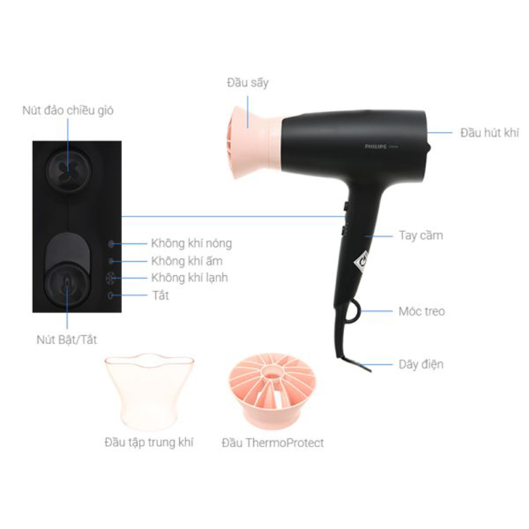 Máy sấy tóc Philips BHD350/10 Series 3000 [Hàng Đức]