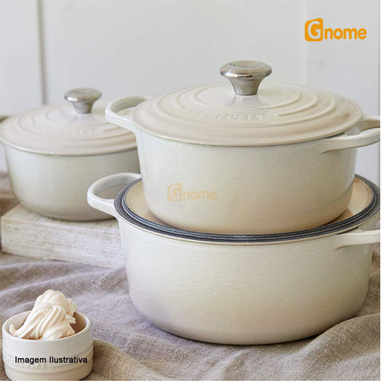 Nồi gang LeCreuset Meringue màu cát 24cm