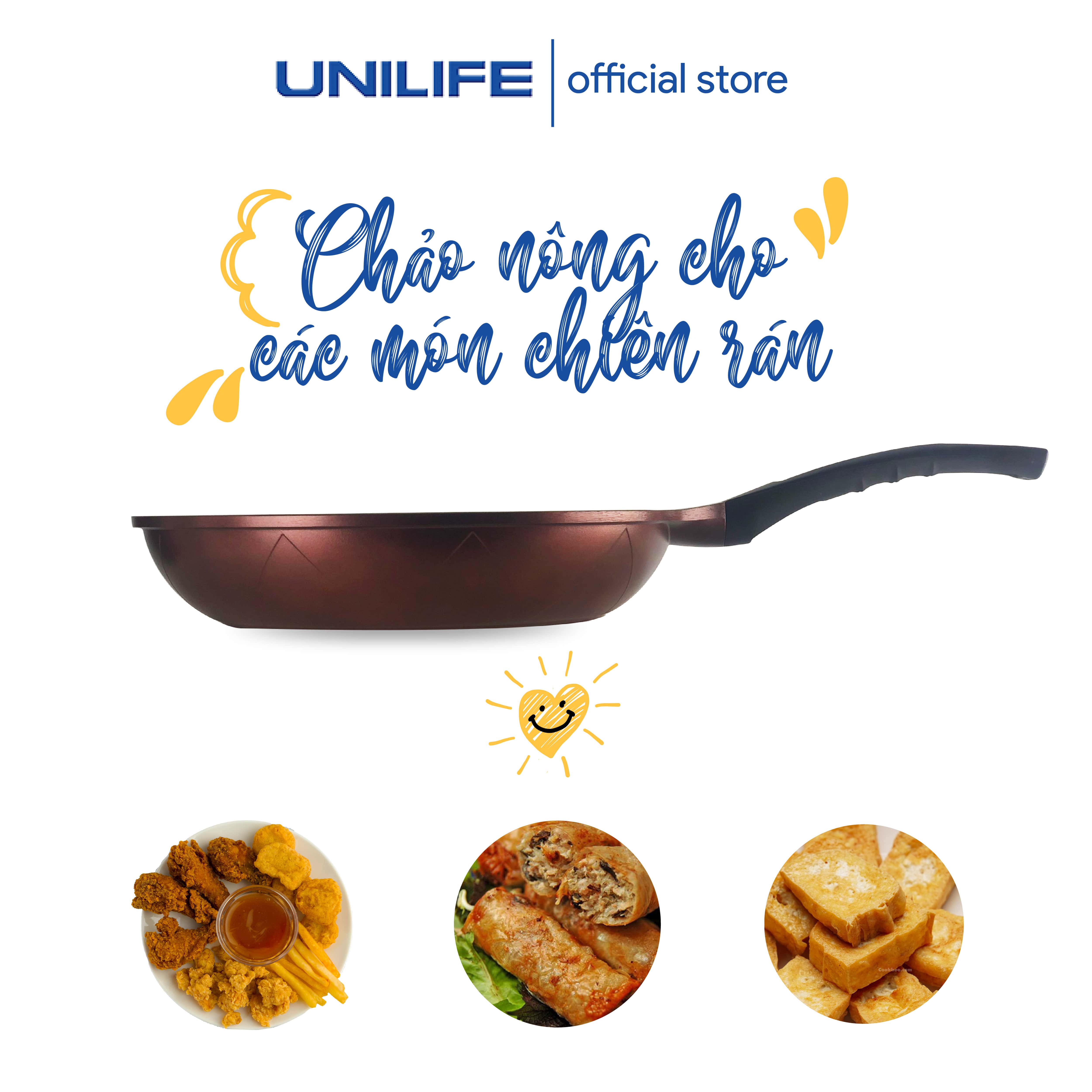 Chảo nông Unilife UL_DN  vân đá dùng chiên rán