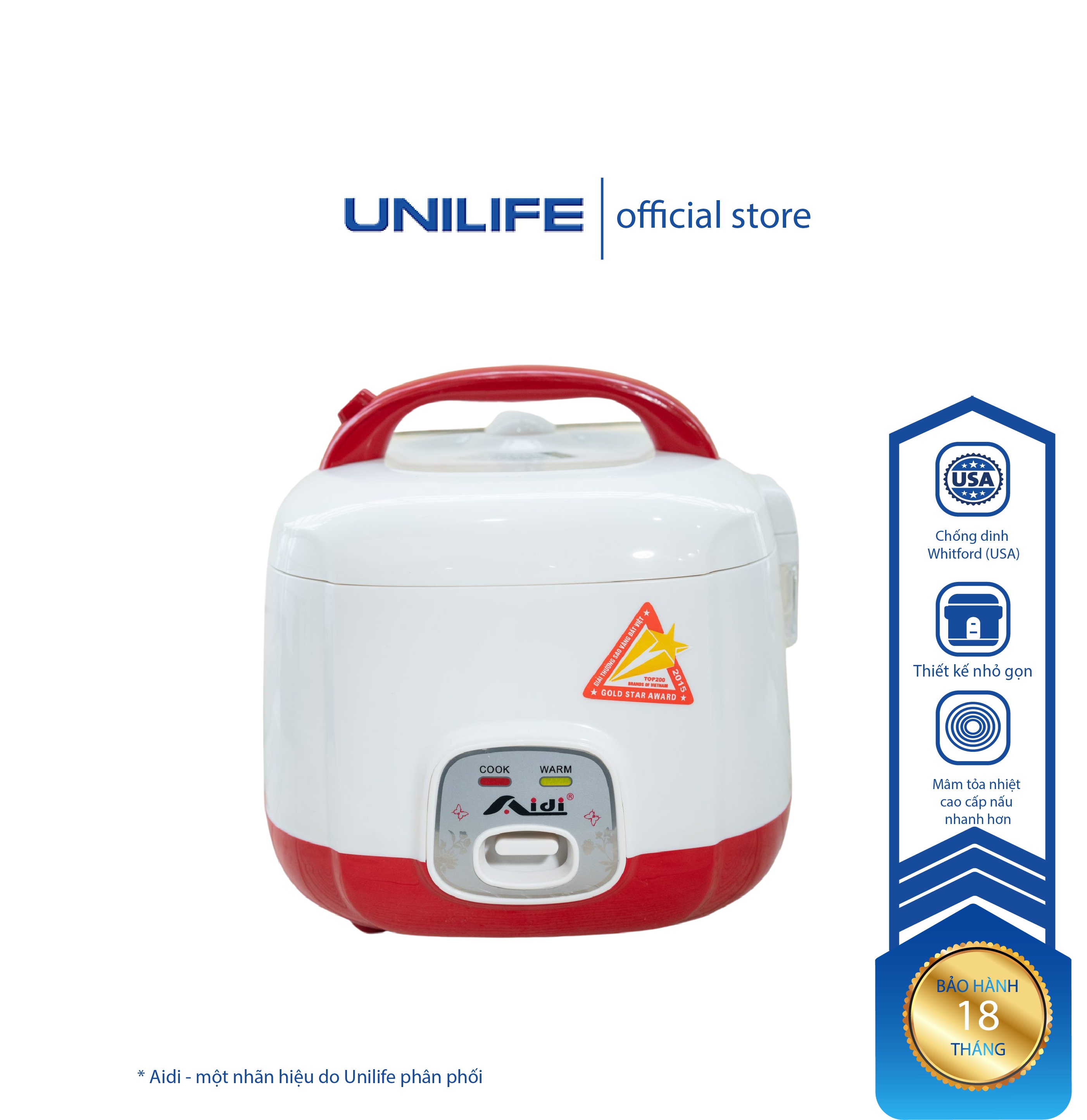 Nồi cơm điện AIDI MR SM 6026 1,8 lít