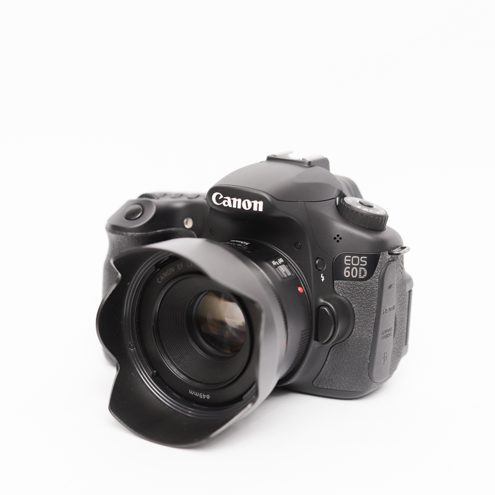 Lens Canon EF 50mm f/1.8 STM cũ gắn trên Canon 60D tại MACHN