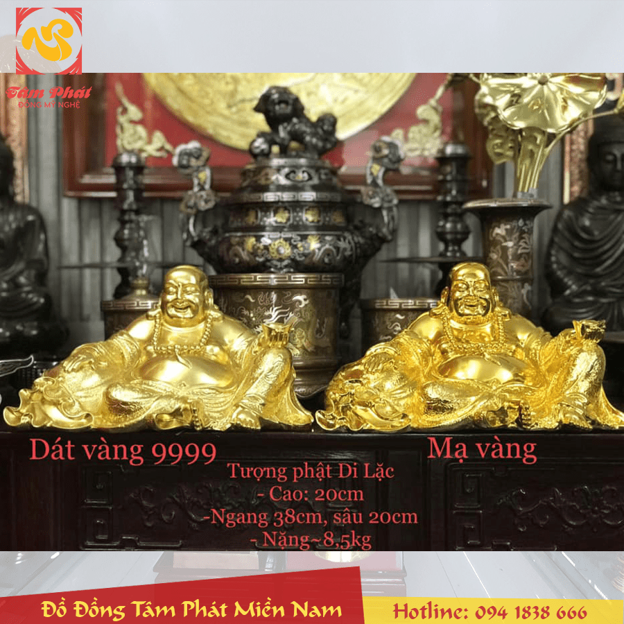 Tượng Phật Di Lặc bằng đồng mạ vàng 24K tuyệt đẹp | Đồ Đồng Tâm ...
