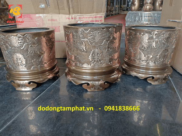 Bát hương thờ bằng đồng đỏ nguyên chất 