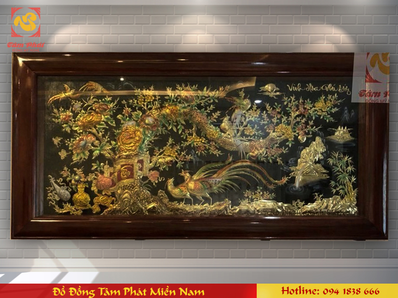 Tranh Vinh Hoa Phú Qúy, kích thước 1.7x09.m, đồng vàng vẽ màu | Đồ Đồng Tâm Phát chi nhánh Miền Nam Tranh Vinh Hoa Phú Qúy, Kích Thước 1.7X09.M, Đồng Vàng Vẽ Màu | Đồ Đồng Tâm Phát Chi Nhánh Miền Nam
