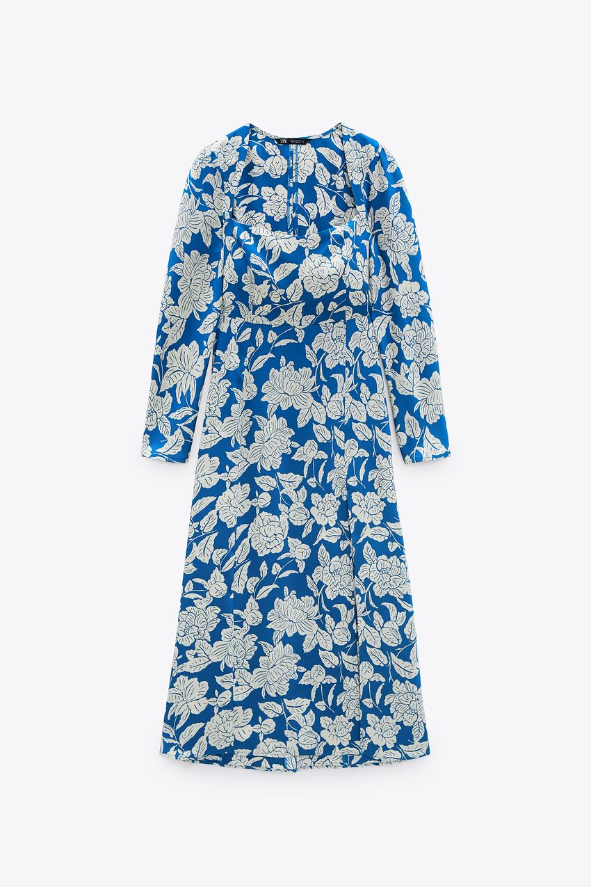 Đầm Nữ Zara Textured Dress Blue
