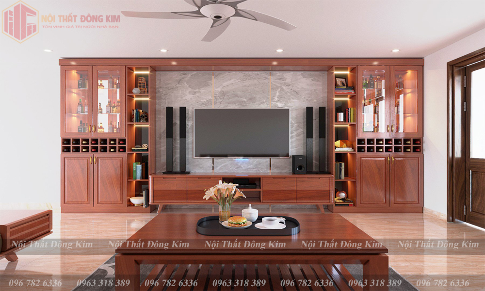 Tủ bếp gỗ gõ Đỏ TBGD 016