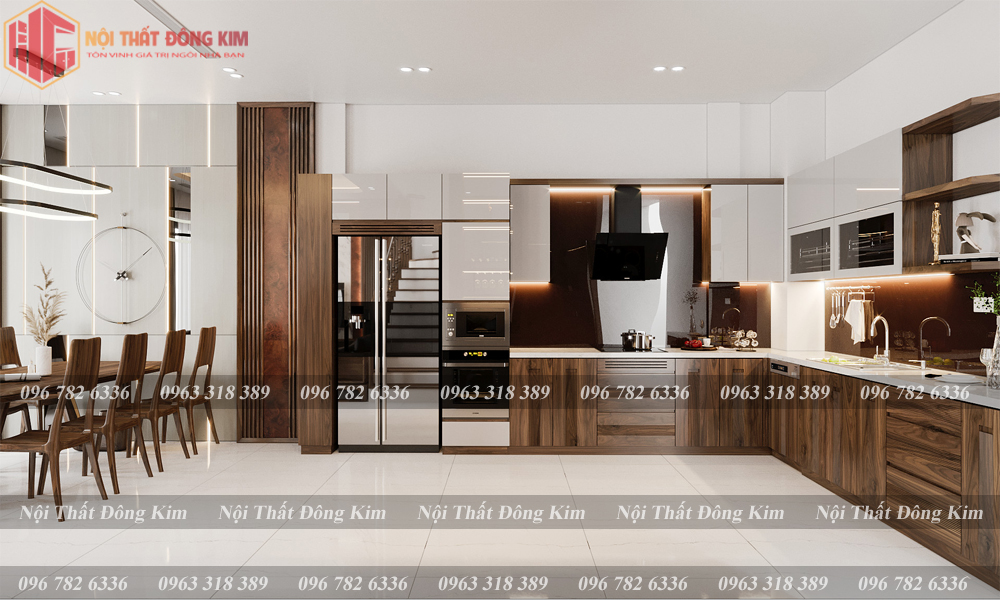 Tủ bếp gỗ óc chó 018