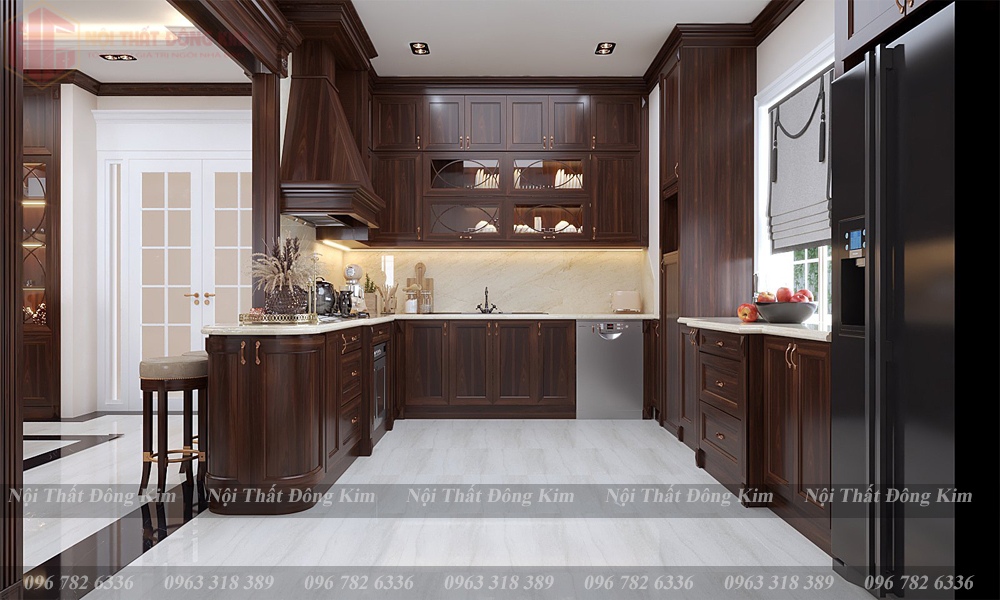 Tủ bếp gỗ óc chó 031