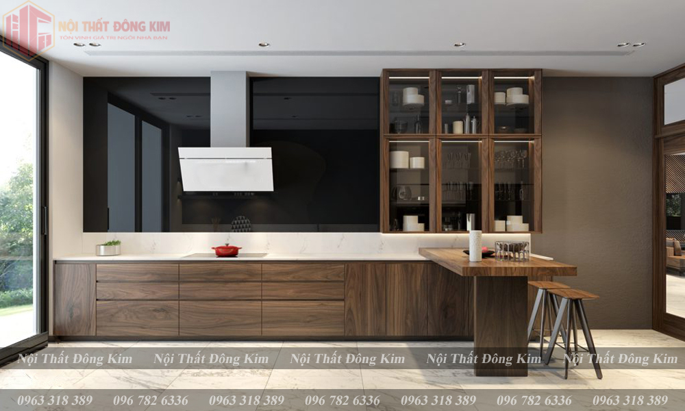 Tủ bếp gỗ óc chó 010