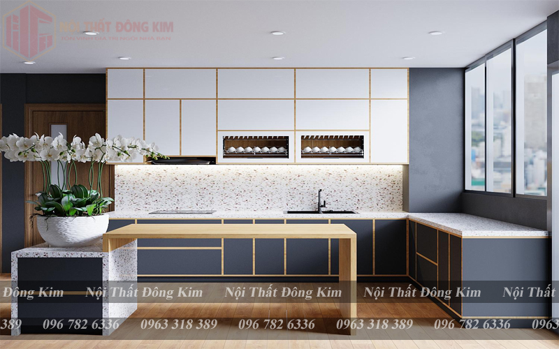 Tủ Bếp Cánh Kính Cường Lực Cao Cấp 07