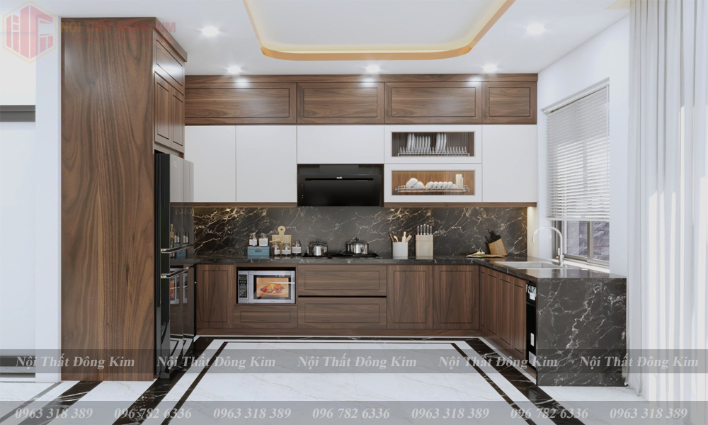 Tủ bếp gỗ óc chó 026