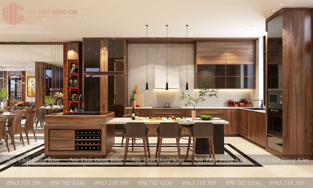Tủ bếp gỗ óc chó 030
