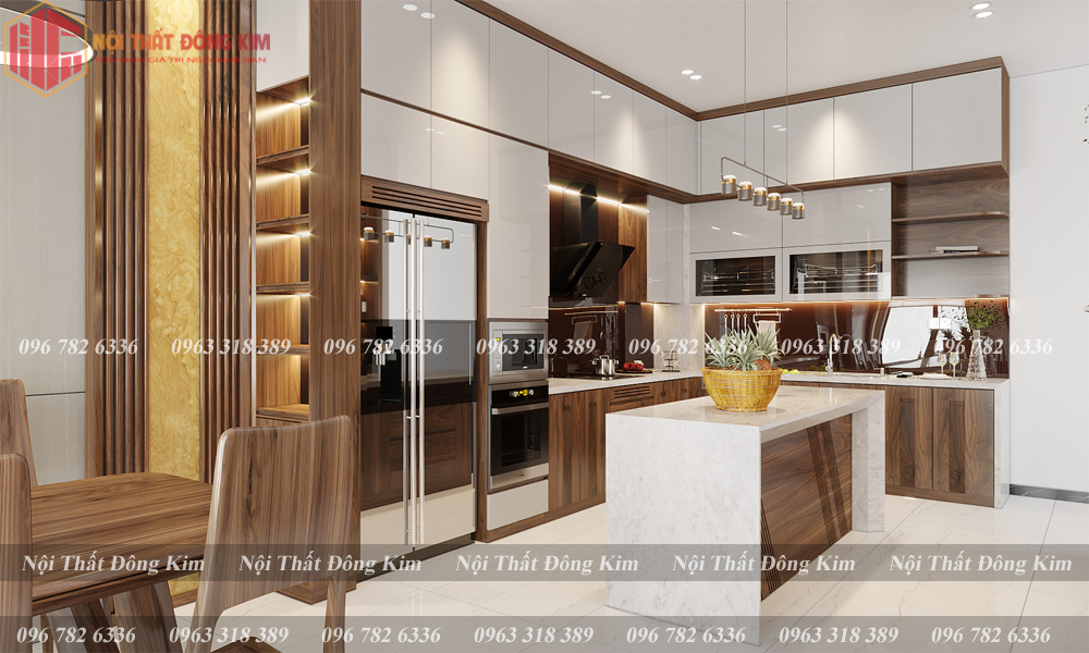 Tủ bếp gỗ óc chó 011