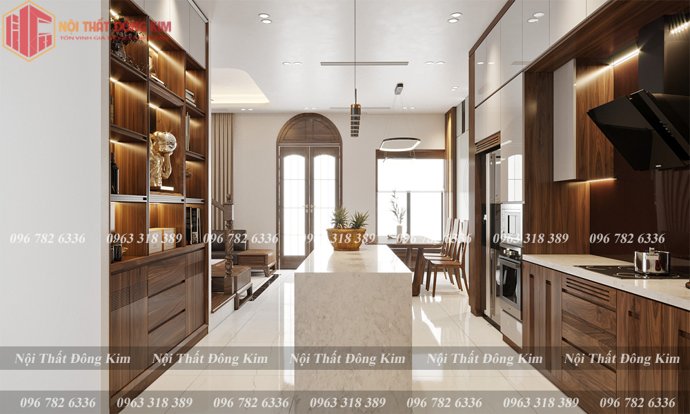 Tủ bếp gỗ óc chó 012