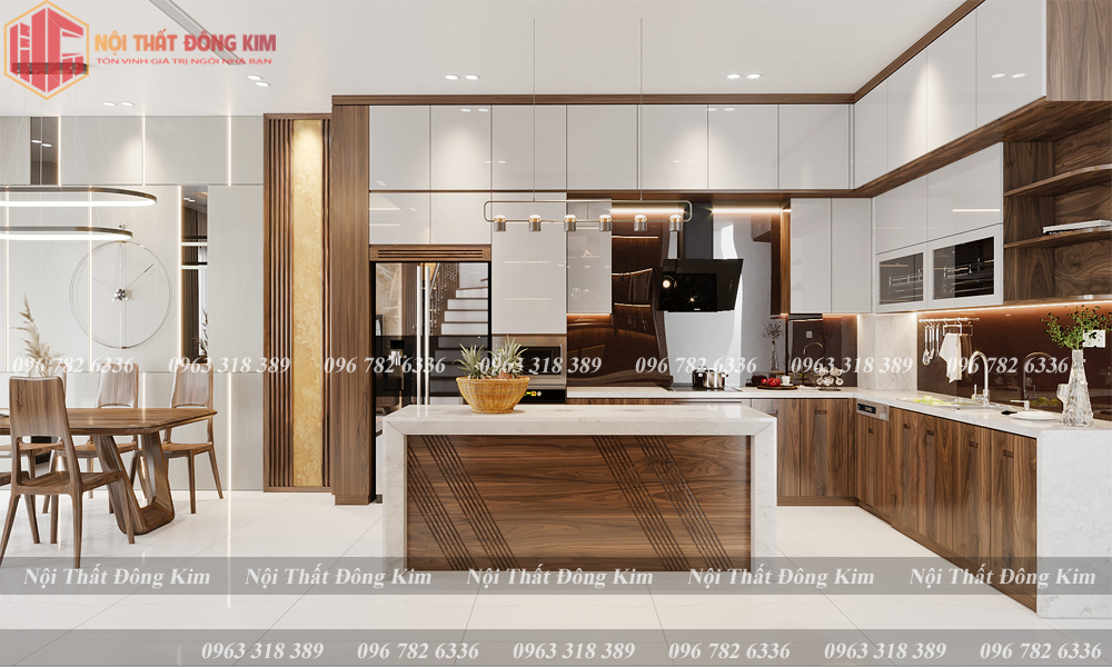 Tủ bếp gỗ óc chó 014