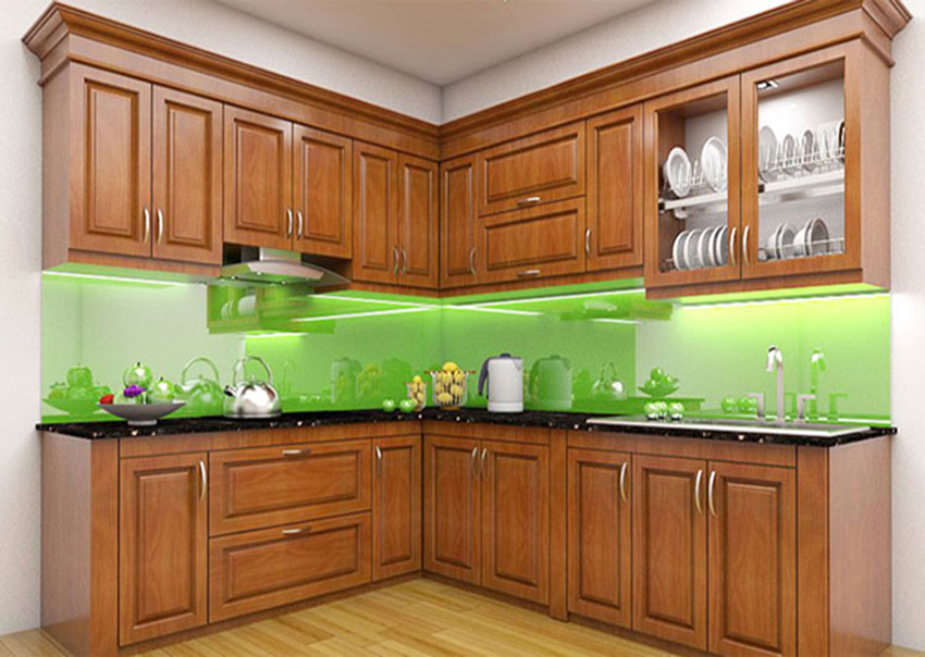 Tủ Bếp Gỗ Dổi TBGD 010