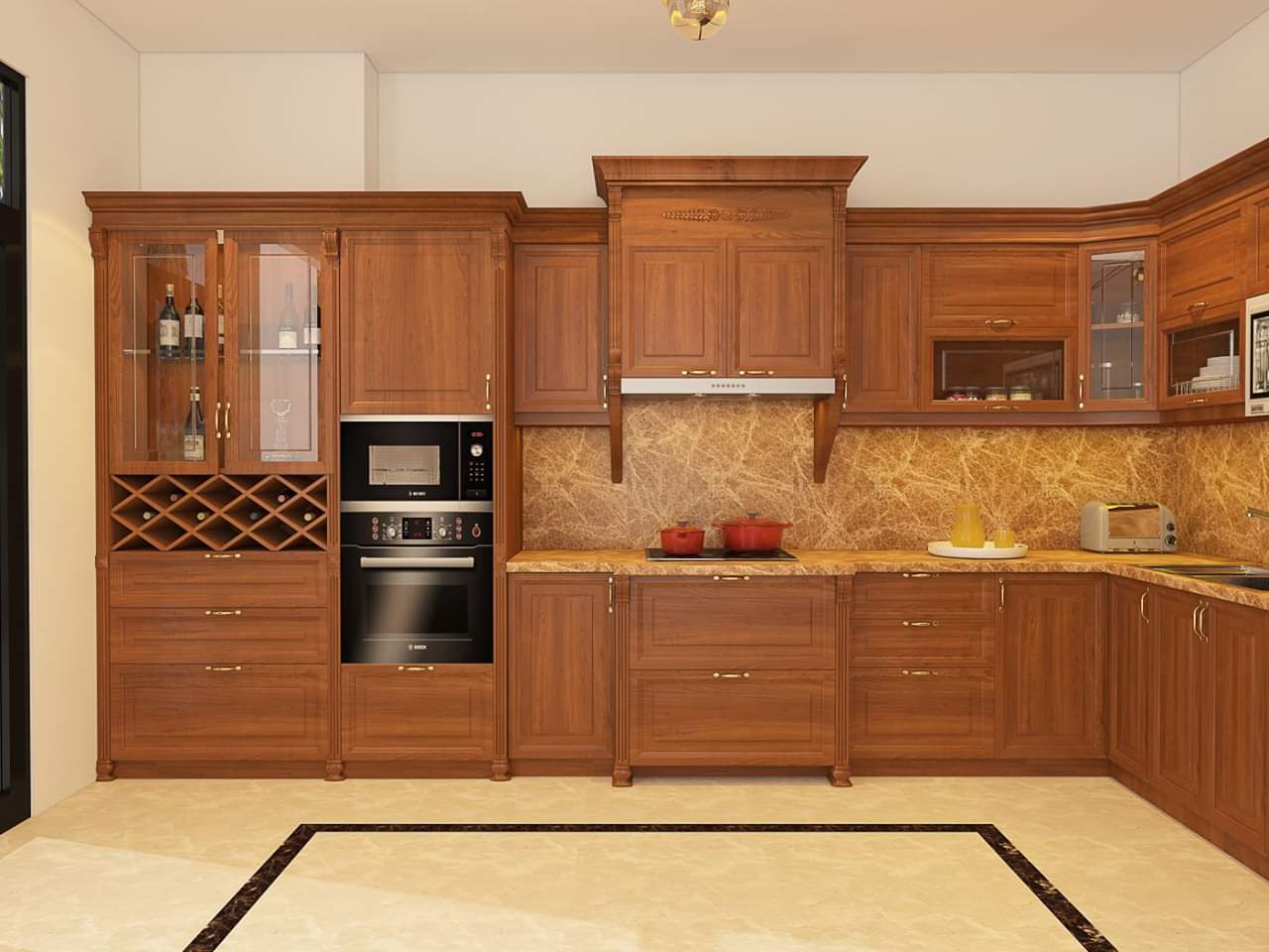 Với thiết kế sang trọng và tinh tế, mẫu tủ bếp gỗ đổi sẽ tạo nên một không gian bếp đẳng cấp, hiện đại và tiện nghi.