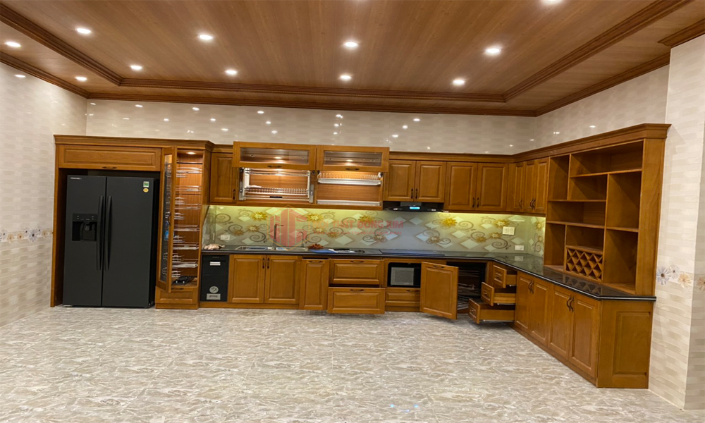 Tủ Bếp Gỗ Dổi TBGD 011
