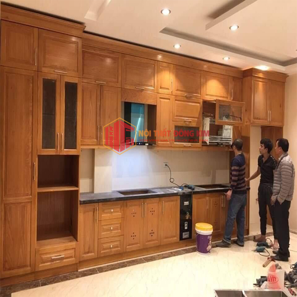 Tủ bếp gỗ gõ Đỏ TBGD 02