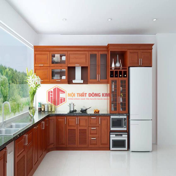 Tủ bếp gỗ gõ Đỏ TBGD 01