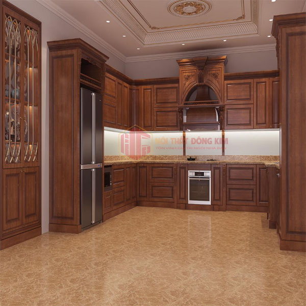 Tủ bếp gỗ gõ Đỏ TBGD 07