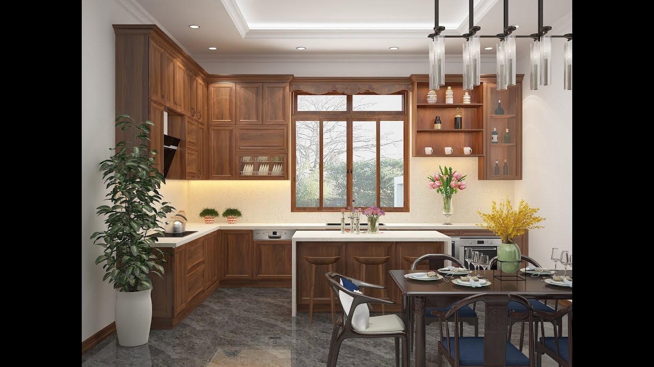 Tủ bếp gỗ óc chó 04