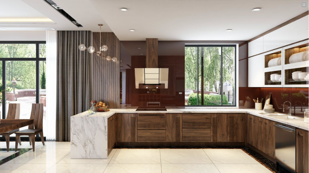 Tủ bếp gỗ óc chó 06