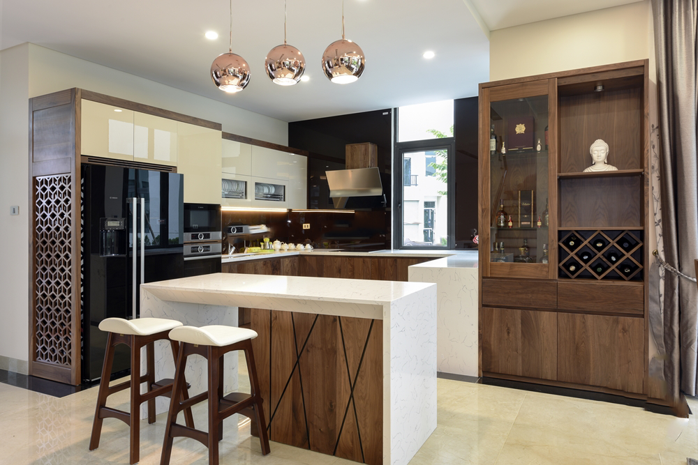 Tủ bếp gỗ óc chó 03