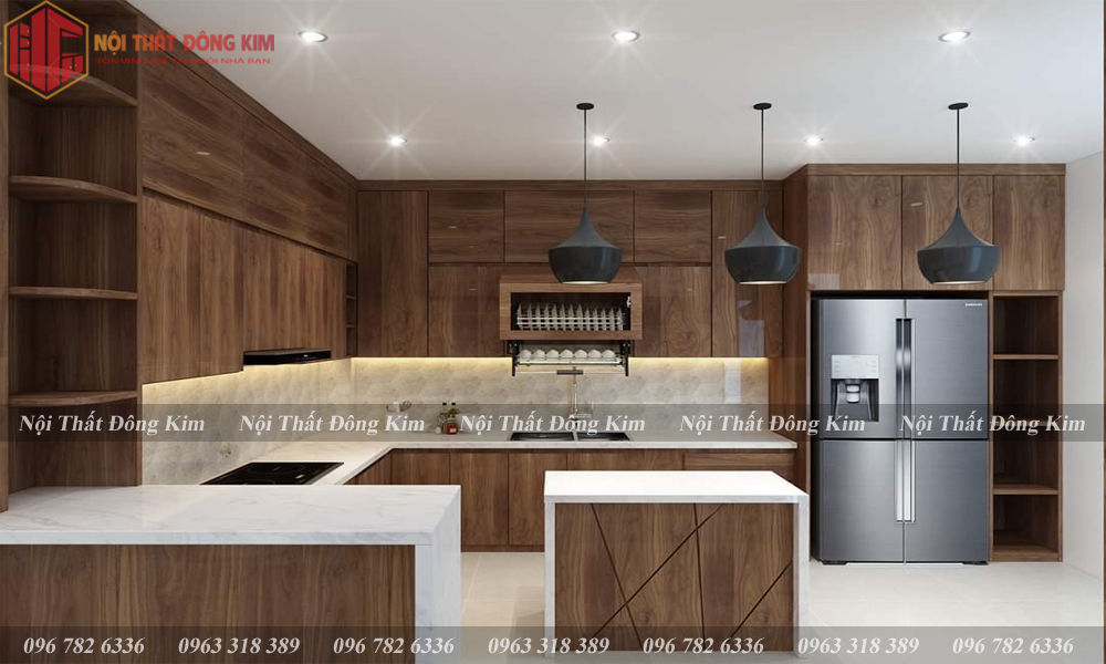 Tủ bếp gỗ óc chó 019