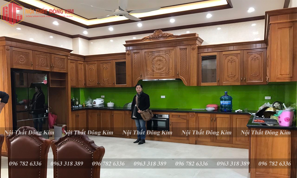 Tủ bếp gỗ gõ Đỏ TBGD 014