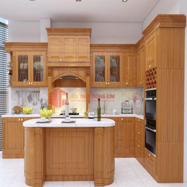 Tủ bếp gỗ sồi Mỹ TBSM 01