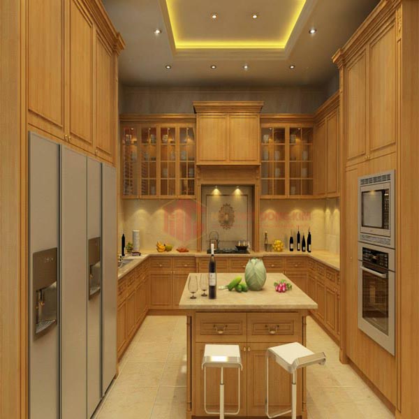Tủ bếp gỗ sồi Mỹ TBSM 06