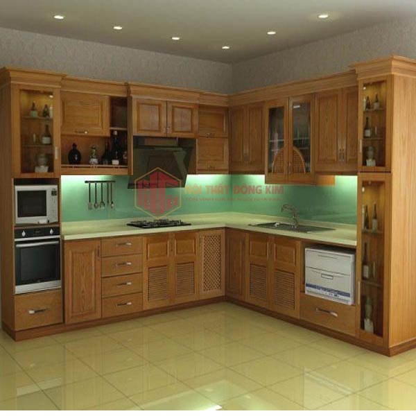 Tủ bếp gỗ sồi Mỹ TBSM 03