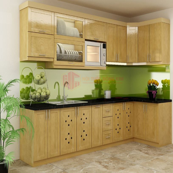 Tủ bếp gỗ sồi Nga TBSN 026