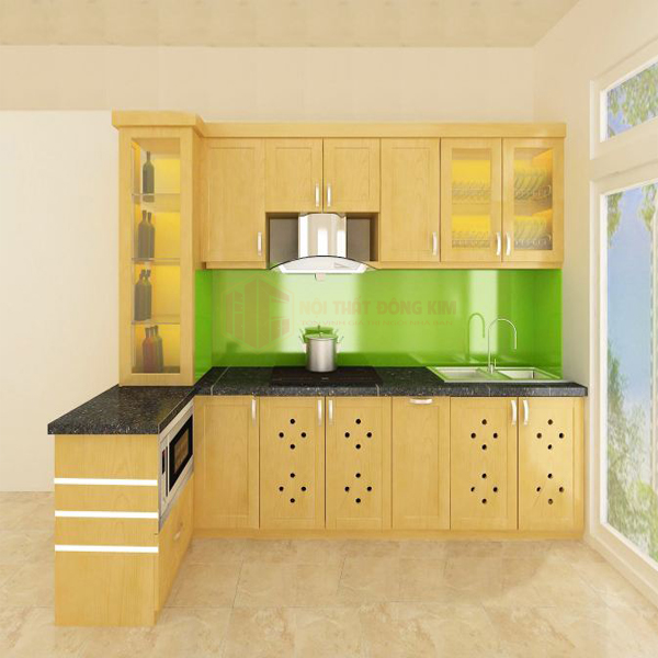 Tủ bếp gỗ sồi Nga TBSN 030