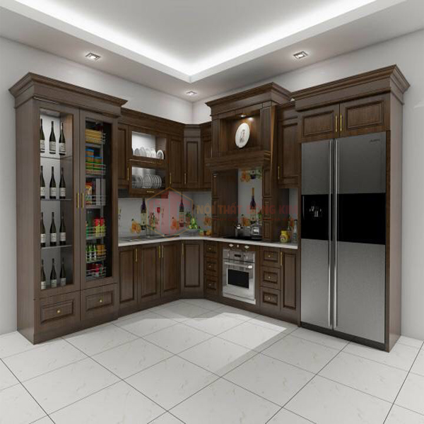 Tủ bếp gỗ sồi Nga TBSN 08