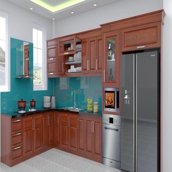 Tủ bếp gỗ sồi Nga TBSN 018
